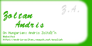zoltan andris business card